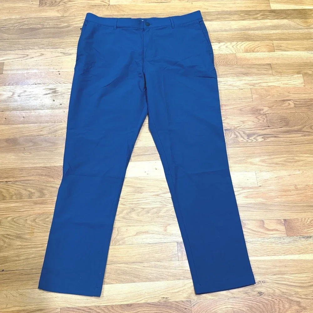 Banana Republic Mens Blue Flat Front Performance Pants 38x32 New With Tags‎